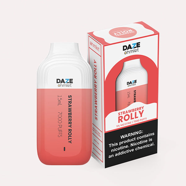 Daze OHMLET Disposable - 7000 Puffs-Strawberry Rolly - 1