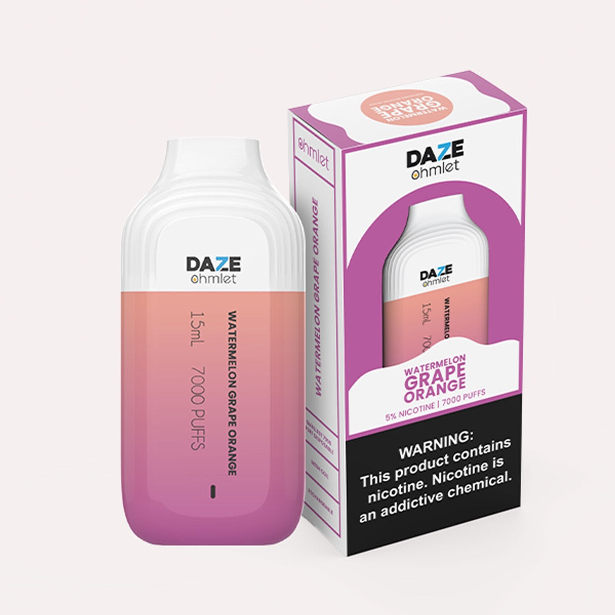 Daze OHMLET Disposable - 7000 Puffs-Watermelon Grape Orange - 1