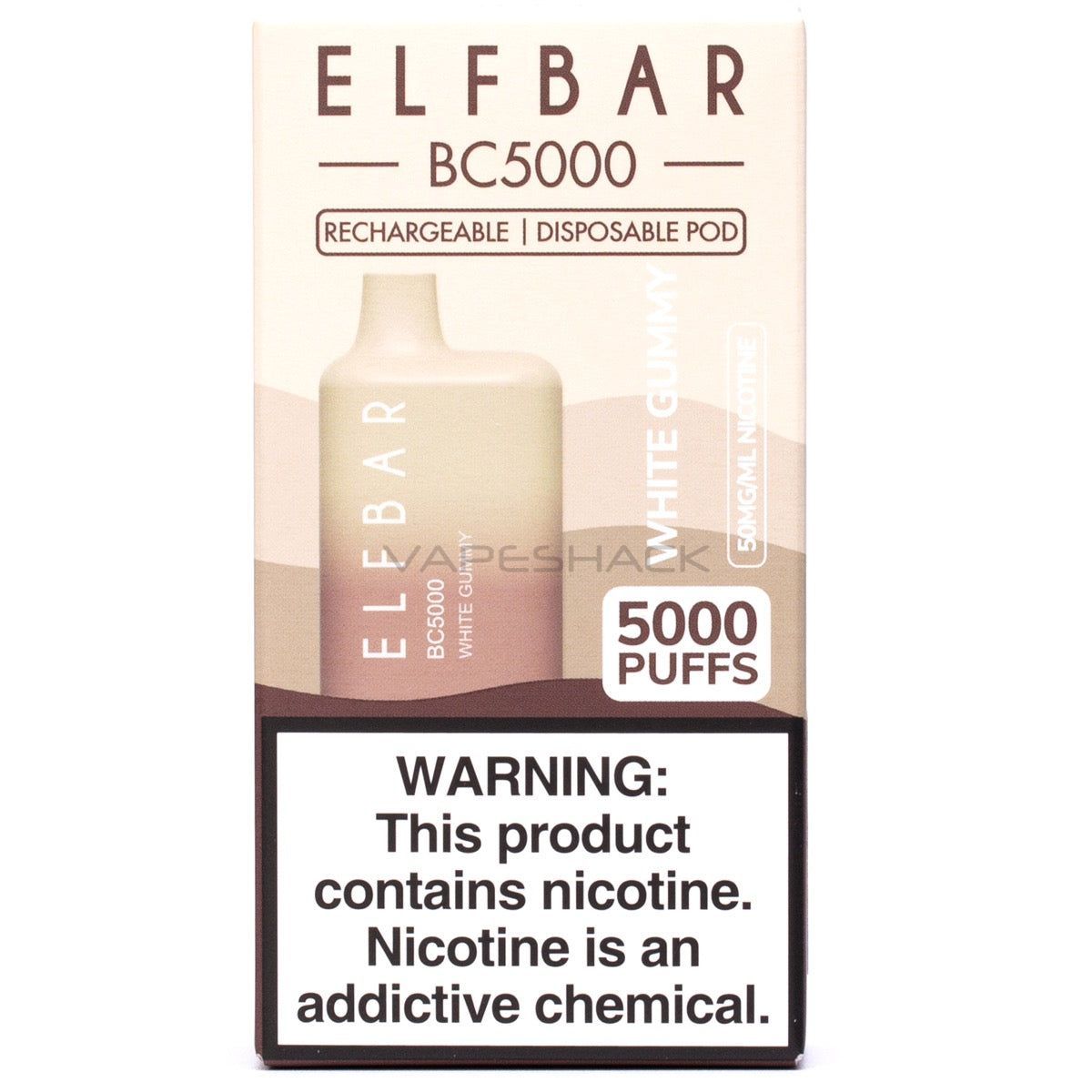 Elf Bar BC5000 Disposable - 5000 Puffs-White Gummy - 1