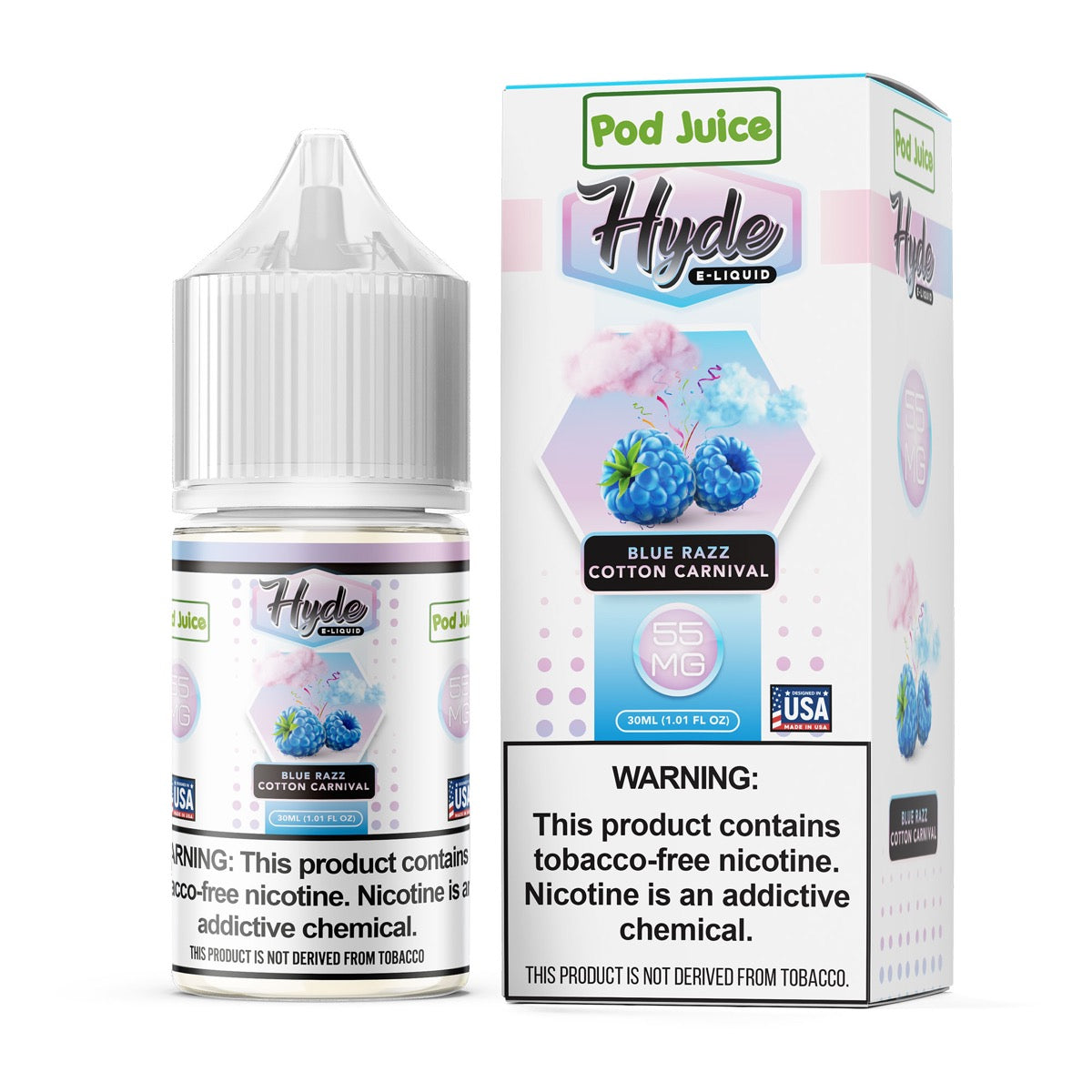 Blue Razz Cotton Carnival - Hyde X Pod Juice - 30ML