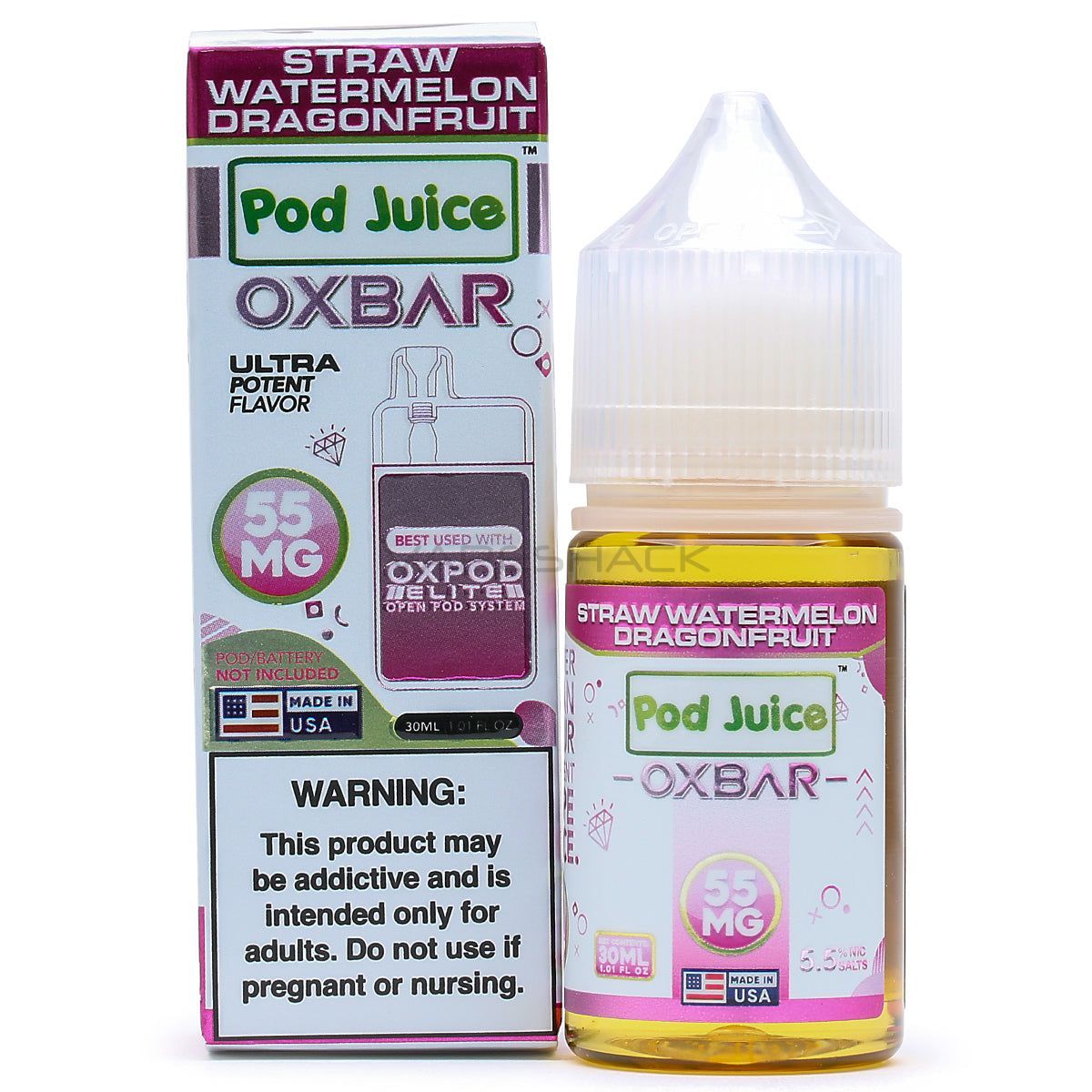 Straw Watermelon Dragonfruit - Pod Juice x Oxbar Salts - 30ML