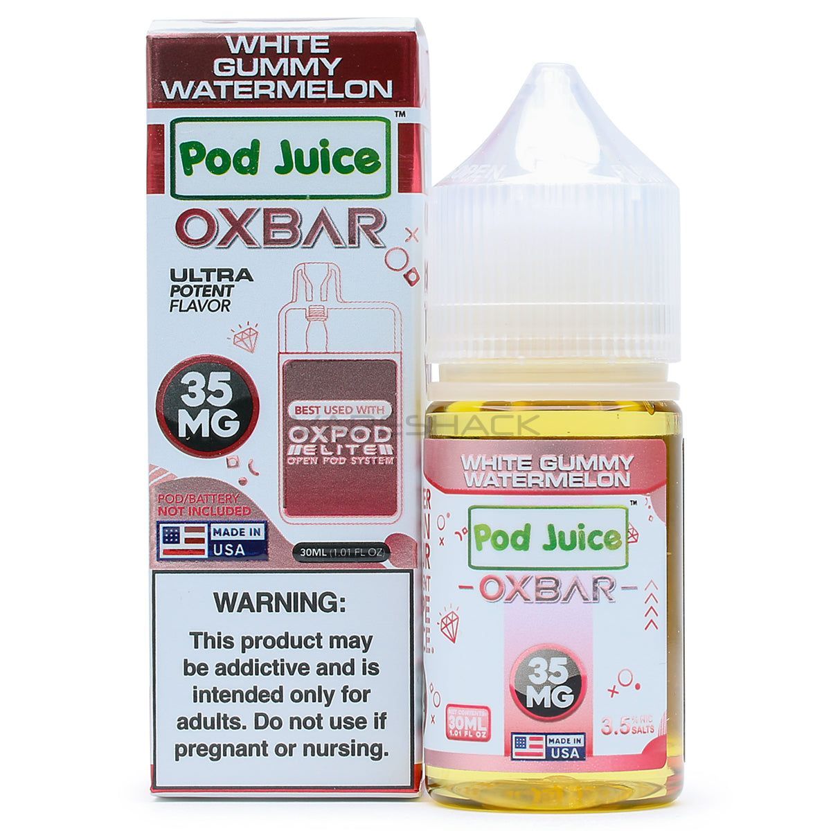 White Gummy Watermelon - Pod Juice x Oxbar Salts - 30ML