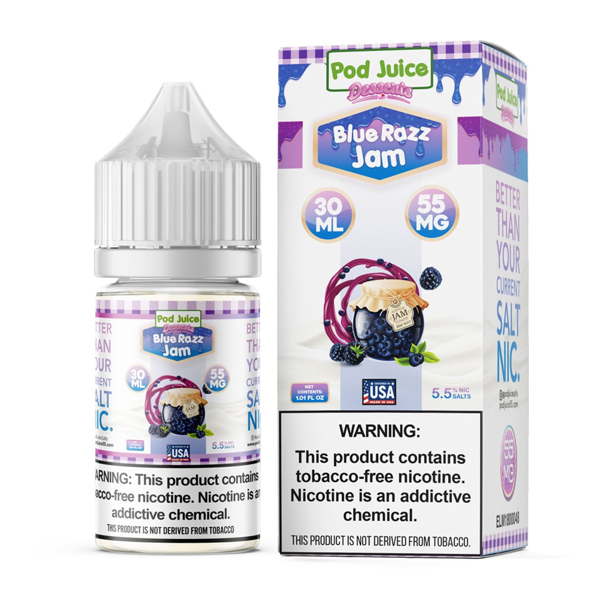 Pod Juice - Blue Razz Jam - 30ML