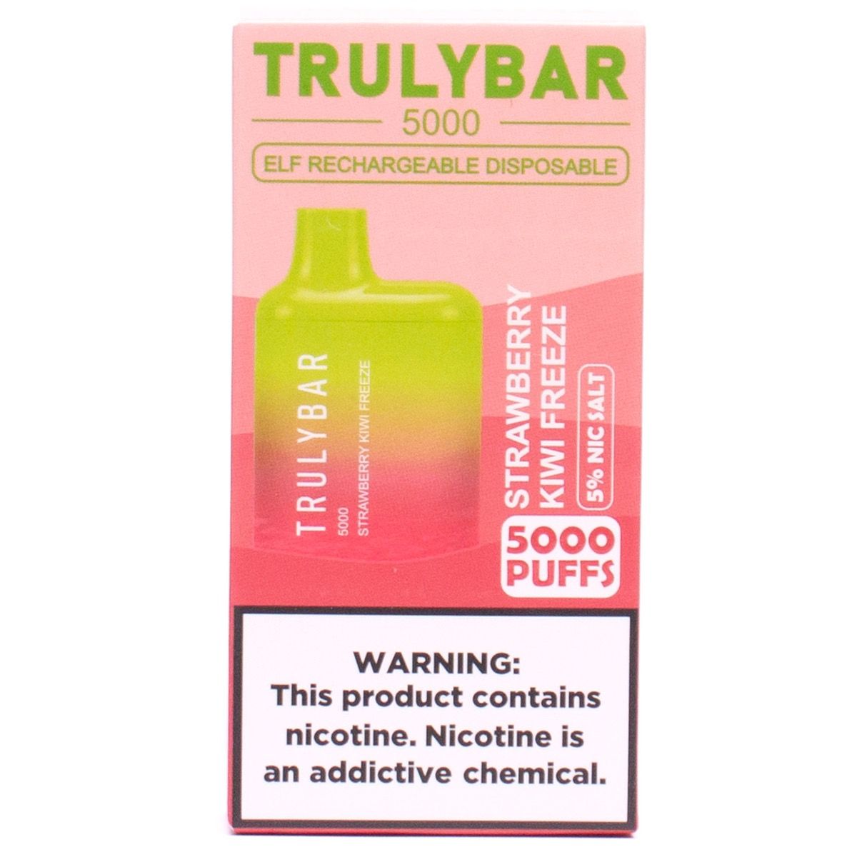 Truly Bar Elf Rechargeable Disposable - 5000 Puffs-Strawberry Kiwi Freeze - 1