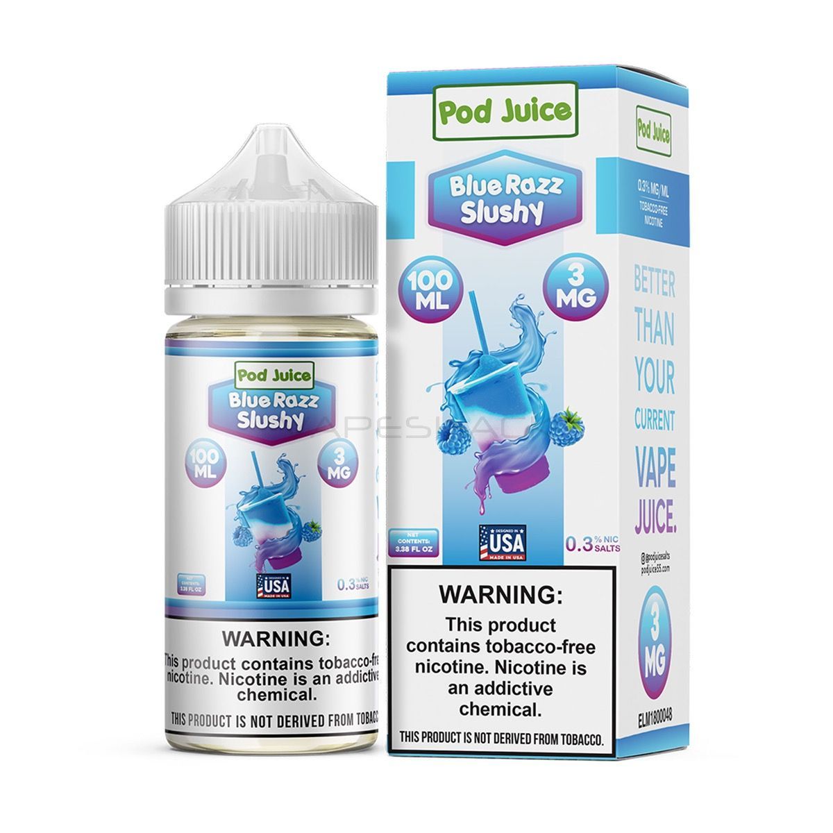Blue Razz Slushy - Pod Juice E-Liquid - 100ML - $14.99 - Vape Shack