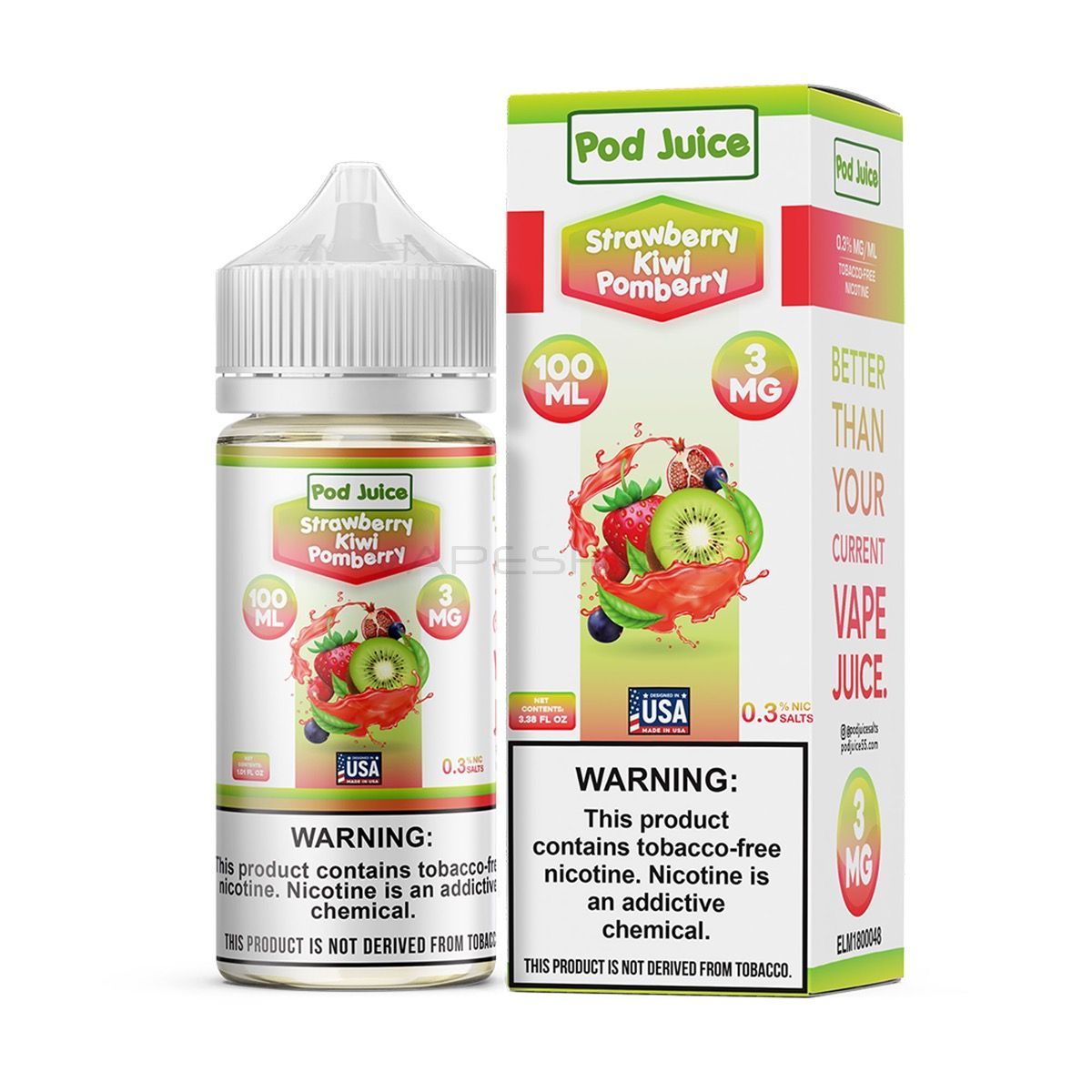 Strawberry Kiwi E-Liquid Pods by Hexa